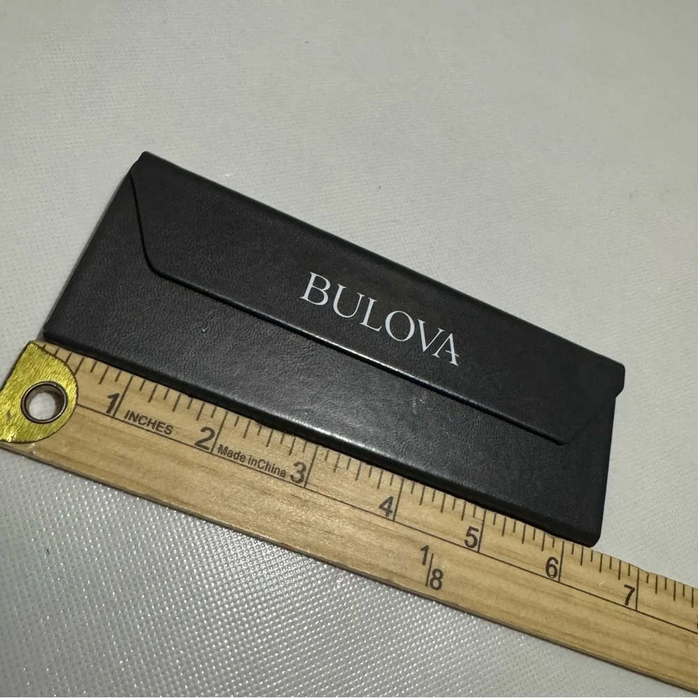 Bulova Gray Collapsible Magnetic Sunglasses Glasses Case Luxury Designer‎